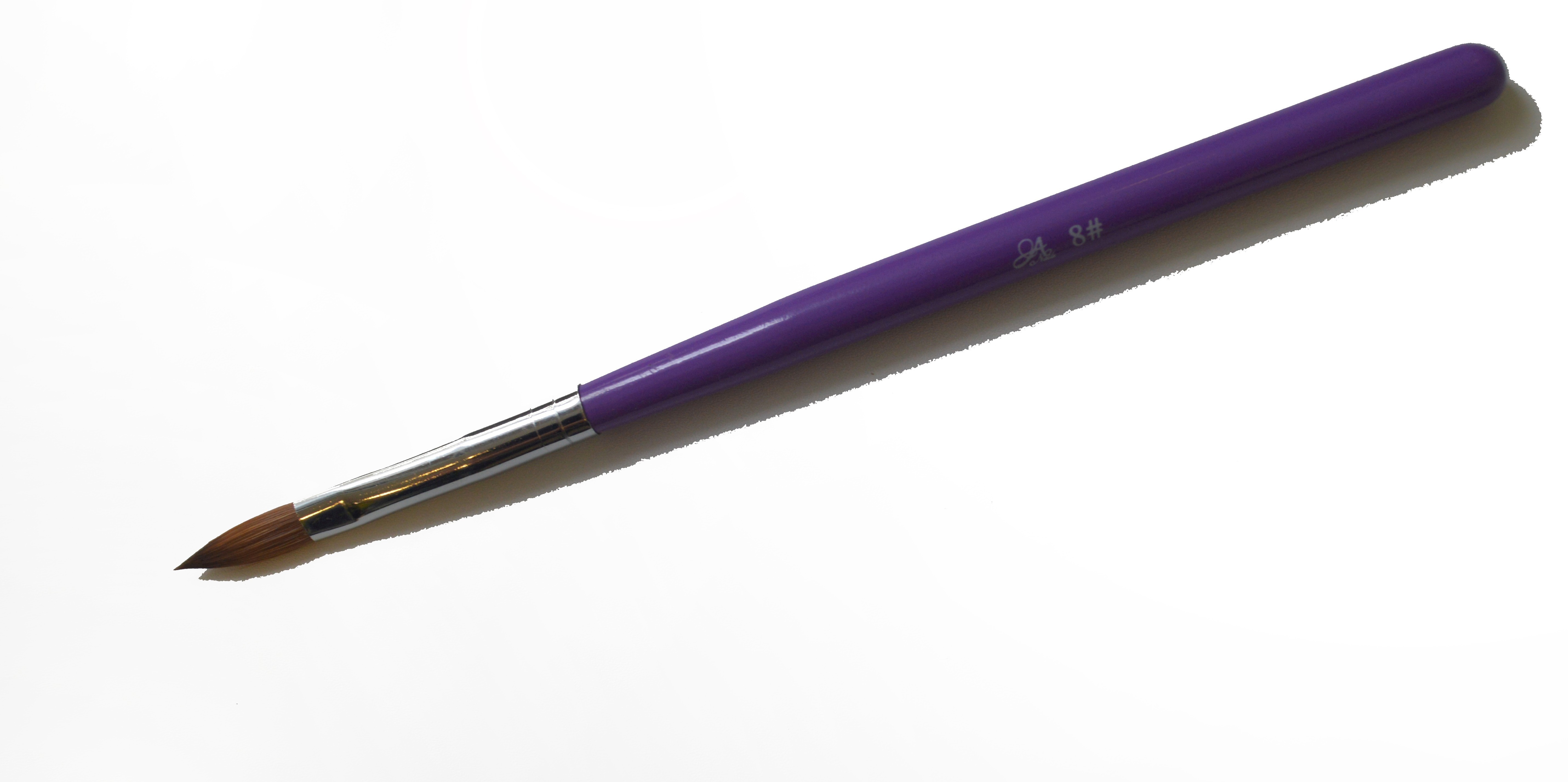 SNB-AB16 #Acrylic Brush-Purple wooden penholder no8 - Kolinsky 100%